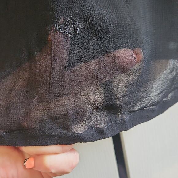 French Connection Women's Black Floral Embroidered Midi Sleeveless Dress Size 10 - Picture 7 of 11